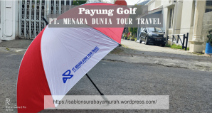 Sablon Payung Souvenir PT. Menara Dunia Tour Travel